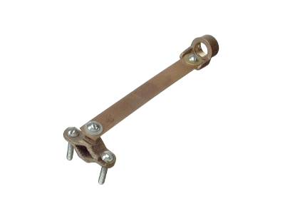 BRONZE GROUND CLAMP W/STRAP AND THREADED HUB