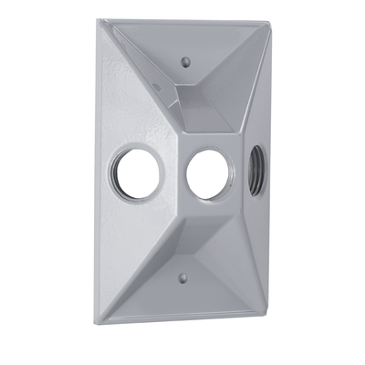 WPF RECTANGLE 3 HOLE LAMP COVER - GRAY