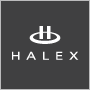 Halex Logo White on Gray